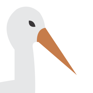 Avatar of a White stork on a violet background